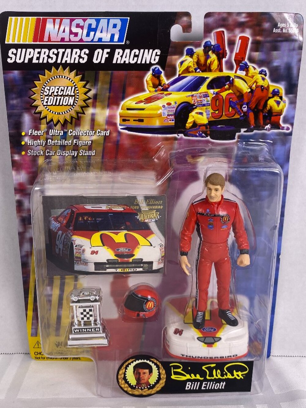NASCAR SUPERSTARS OF RACING BILL ELLIOTT FIGURINE COLLECTOR CARD SPECIAL EDITION